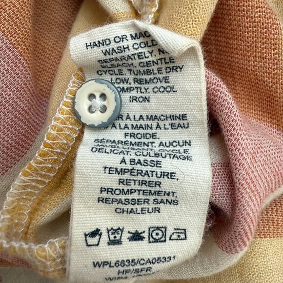 Woolrich Organic Cotton Plaid Collared Mini Dress Women's L Red Yellow Outdoors - Picture 10 of 10